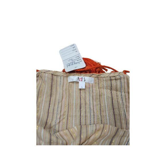 America & Beyond Women's Tan Striped Resort Jumpsuit - Size Large - Picture 5 of 5